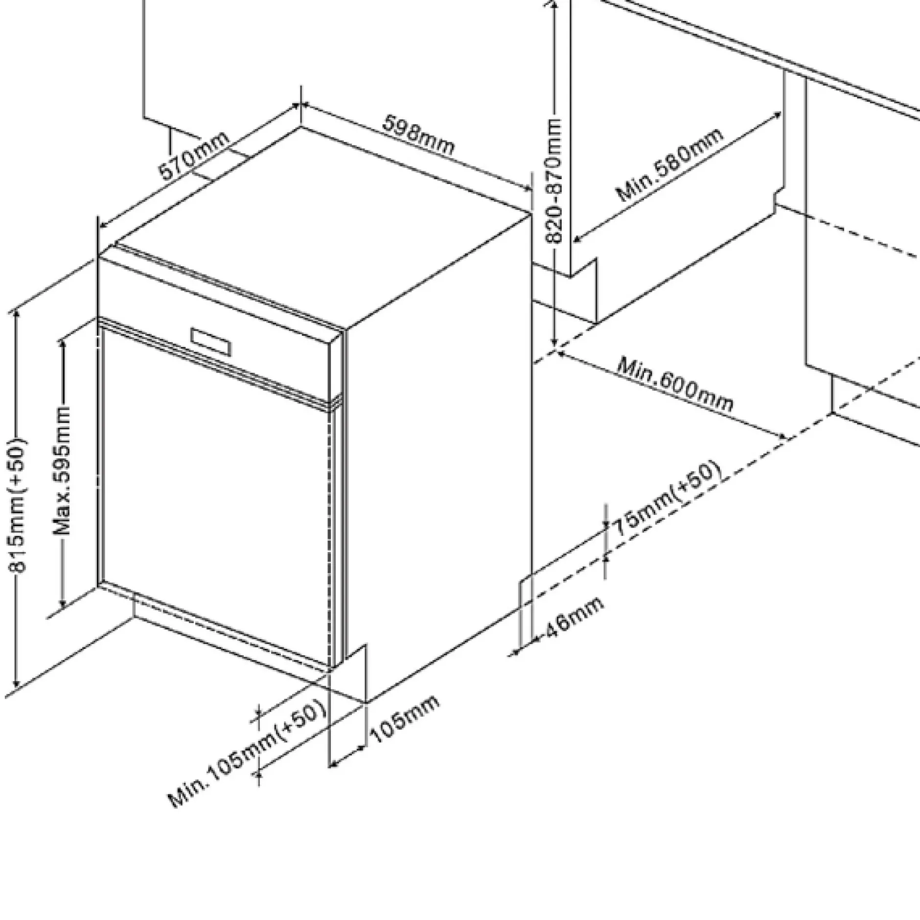 Küchenzeile Ragnar 300cm mit Geschirrspüler und Backofen - Hochglanz weiß