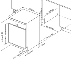 Küchenzeile Ragnar 330cm mit Geschirrspüler, Backofen und Kühlschrank - hochglänzend weiß