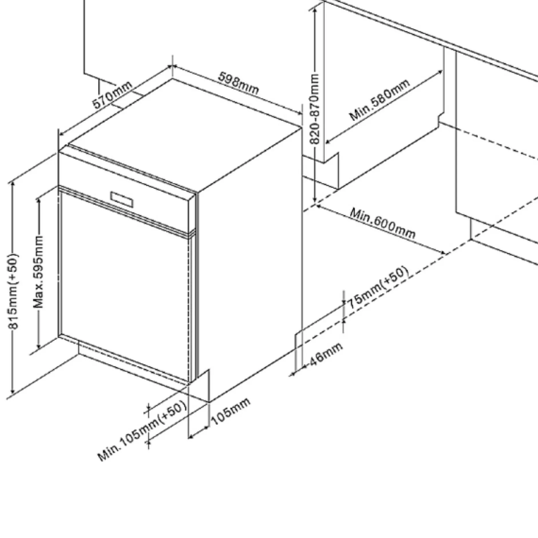 Küchenzeile Ragnar 390cm mit Kühl-Gefrierkombination, Backofen und Geschirrspüler - Hochglanz weiß