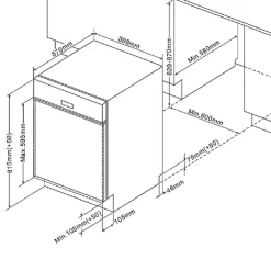 Küchenzeile Ragnar 330cm mit Kühlschrank, Backofen und Geschirrspüler - hochglänzend weiß