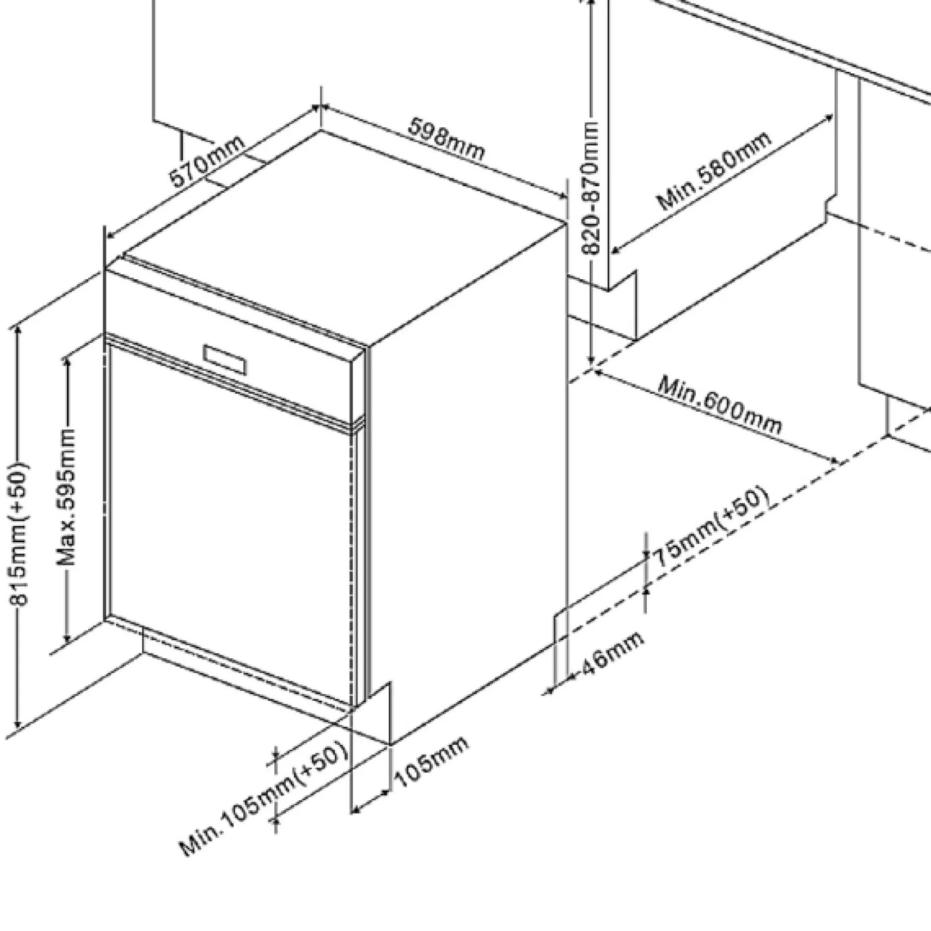 Küchenzeile Ragnar 330cm mit Kühlschrank, Backofen und Geschirrspüler - hochglänzend weiß