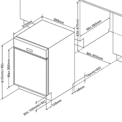 Küchenzeile Ragnar 340cm mit Platz für Backofen, Mikrowelle, Geschirrspüler und Kühlschrank - Hochglanz anthrazit