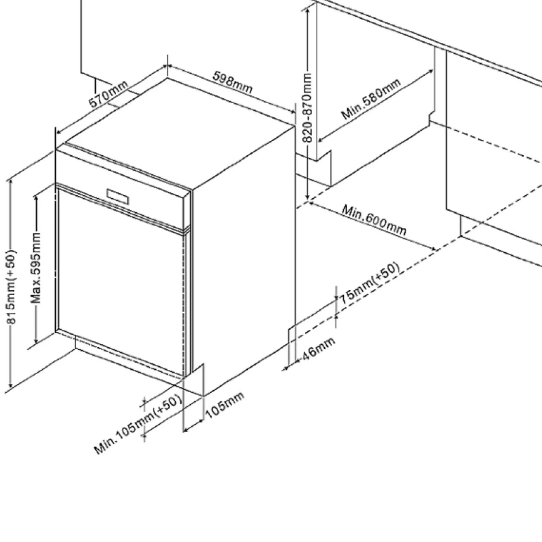 Küchenzeile Ragnar 370cm mit Platz für Backofen, Mikrowelle, Geschirrspüler und Kühlschrank - hochglänzend weiß