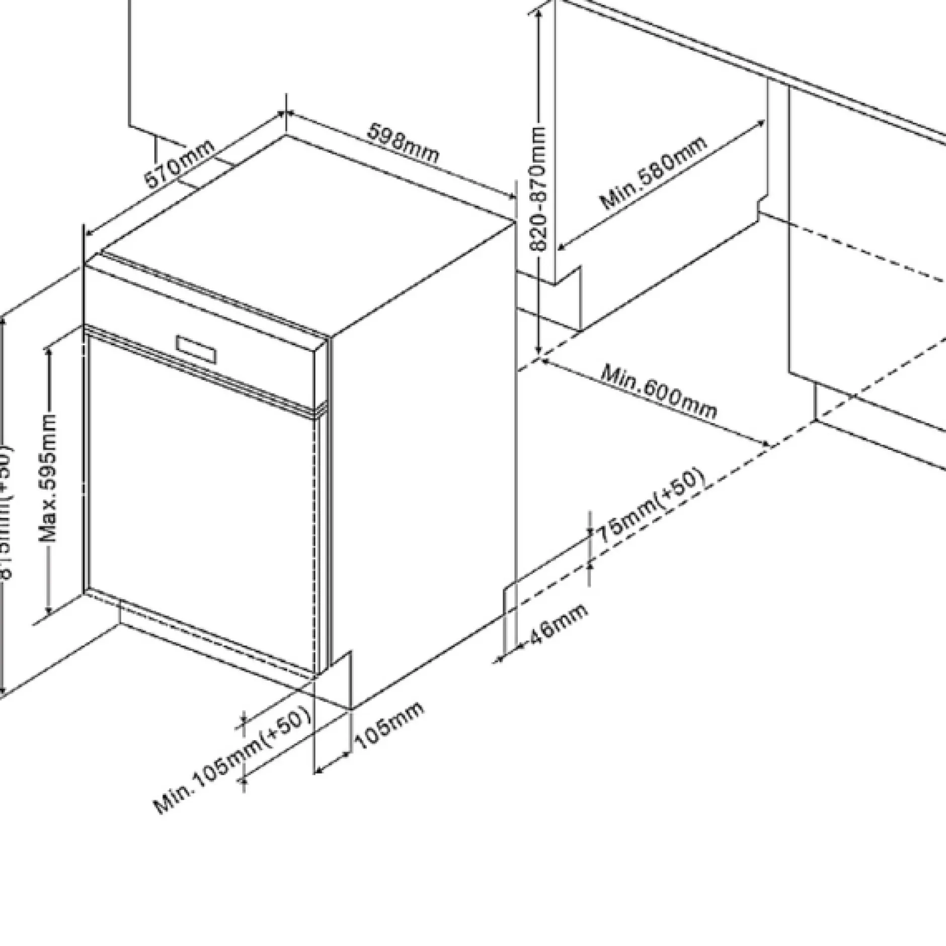 Küchenzeile Ragnar 330cm mit Platz für Kühlschrank, Backofen und Geschirrspüler - hochglänzend weiß
