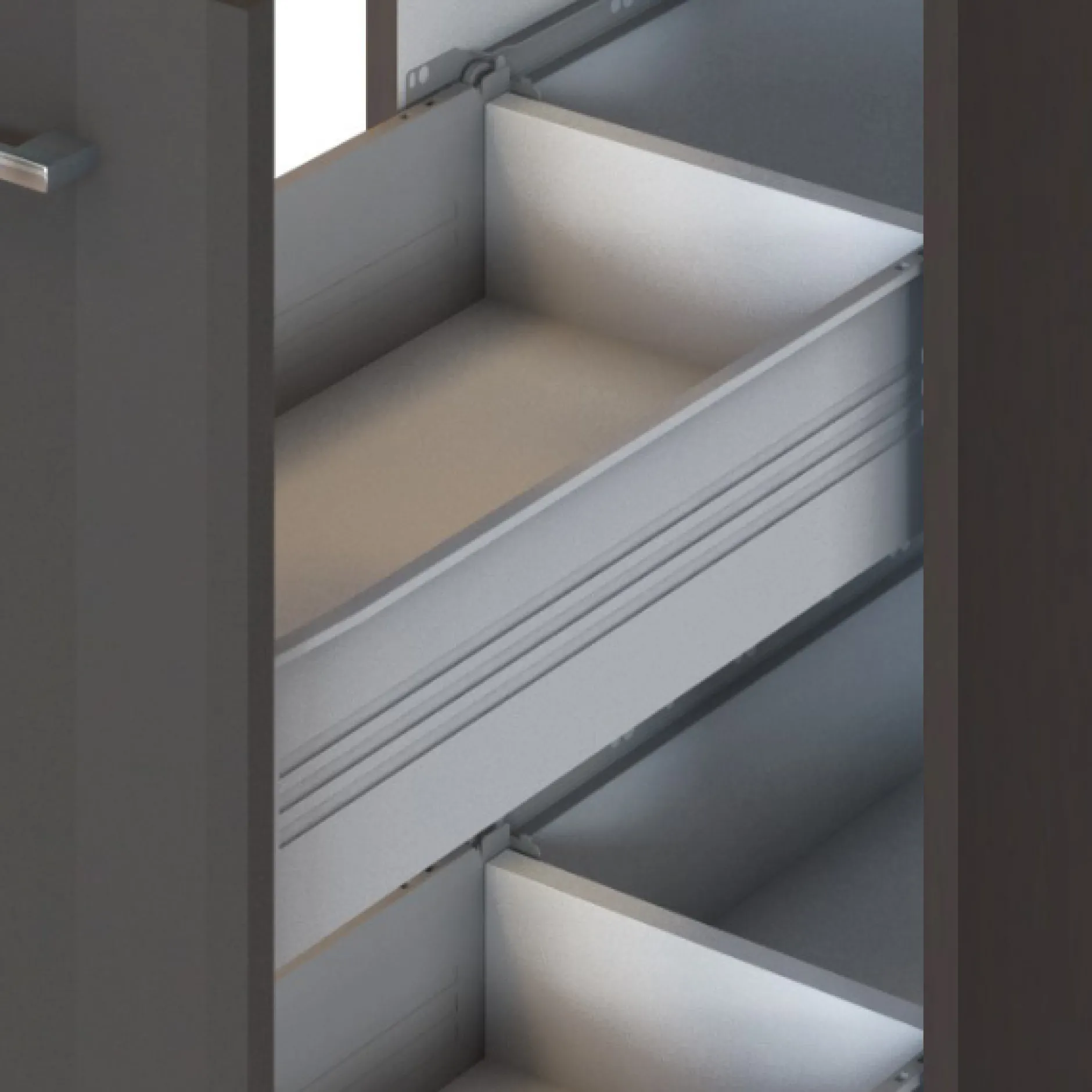 Küchenzeile Ragnar 330cm mit Platz für Kühlschrank, Backofen und Geschirrspüler - Hochglanz anthrazit