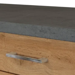 Küchenzeile Sorrella 270cm mit Backofen und Kühlschrank - Eiche/Graphit