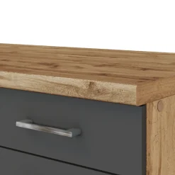 Küchenzeile Sorrella 210cm mit Geschirrspüler und Backofen - anthrazit/ocker