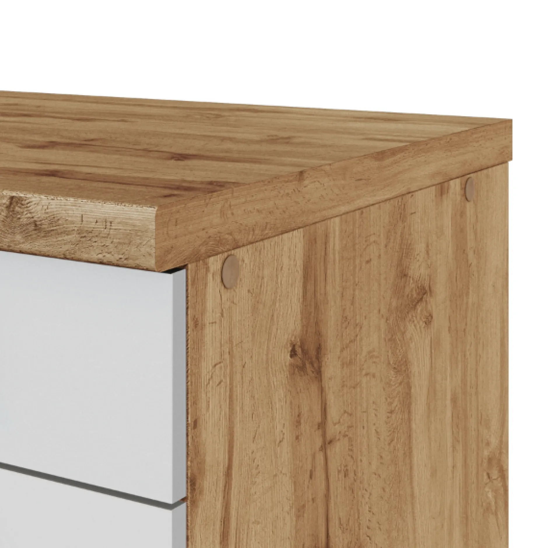 Küchenzeile Sorrella 360cm mit Geschirrspüler, Backofen, Kühl- und Gefrierschrank - weiß/Eiche
