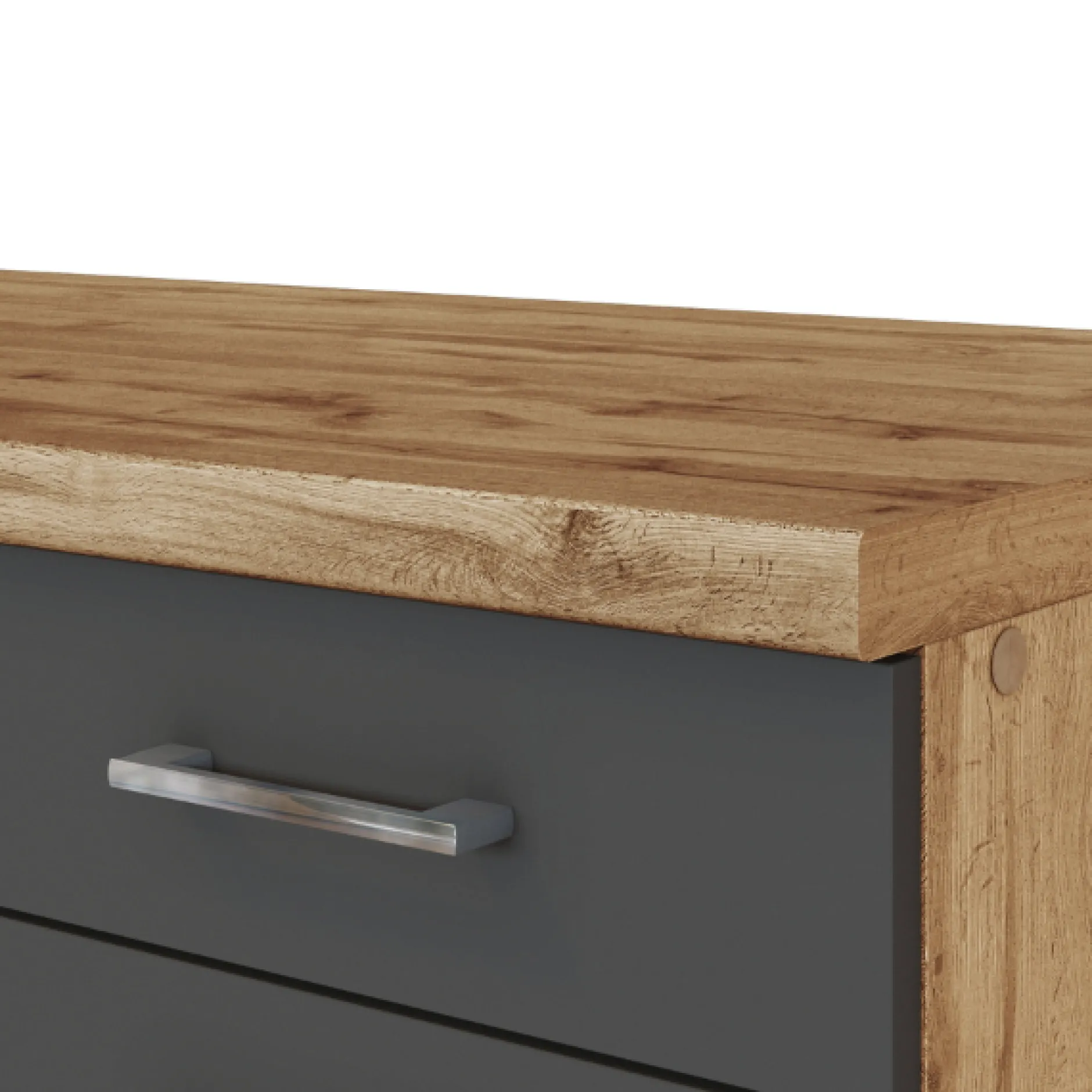Küchenzeile Sorrella 360cm mit Geschirrspüler, Backofen, Kühlschrank und Gefrierschrank - Anthrazit/Eiche