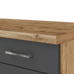 Küchenzeile Sorrella 360cm mit Platz für Geschirrspüler, Backofen, Kühlschrank und Gefrierschrank - Anthrazit/Eiche