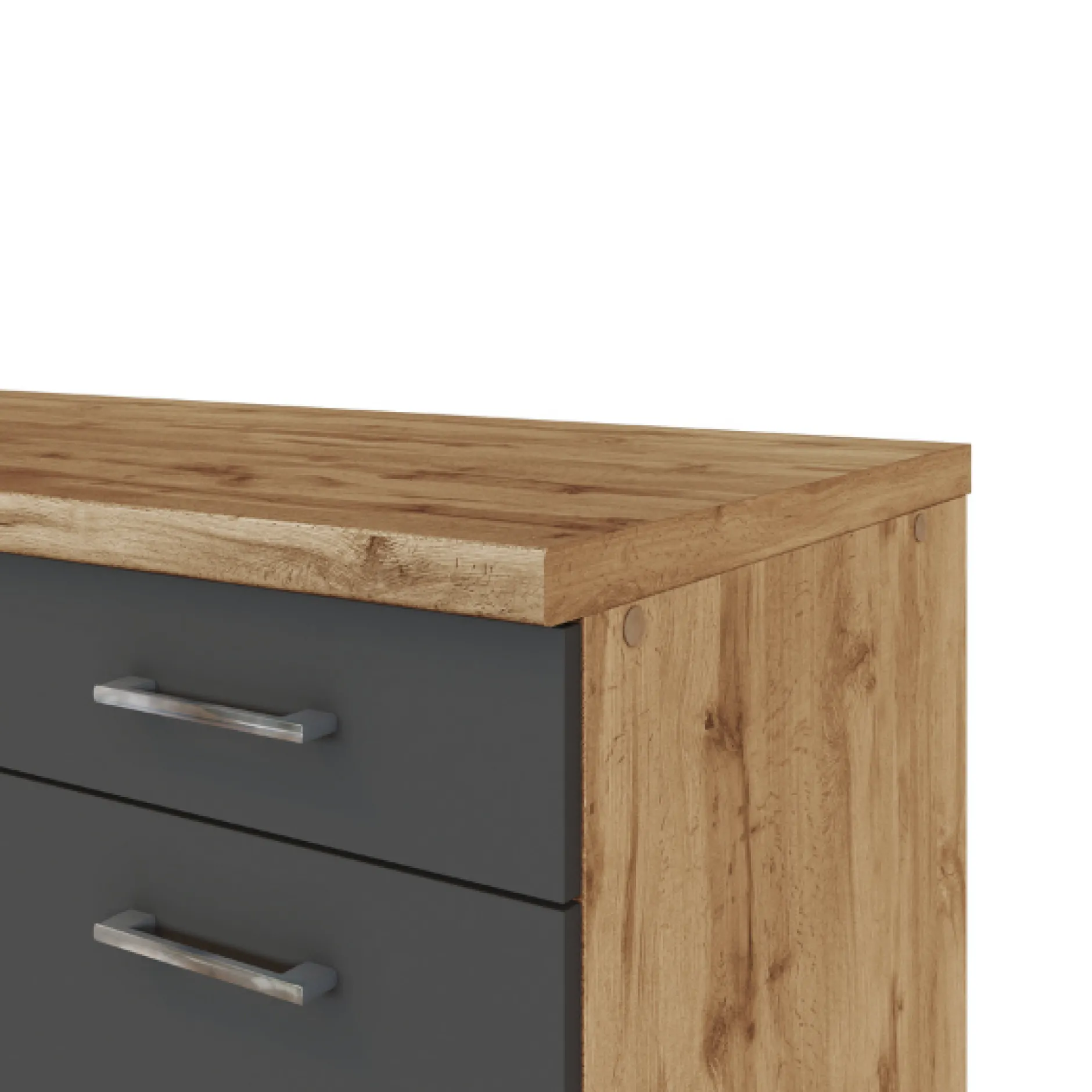 Küchenzeile Sorrella 210cm mit Platz für Backofen - anthrazit/ocker