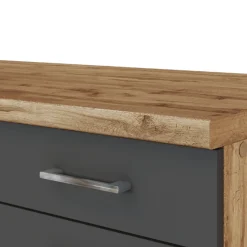 Küchenzeile Sorrella 270cm mit Platz für Backofen und Kühlschrank - anthrazit/ocker