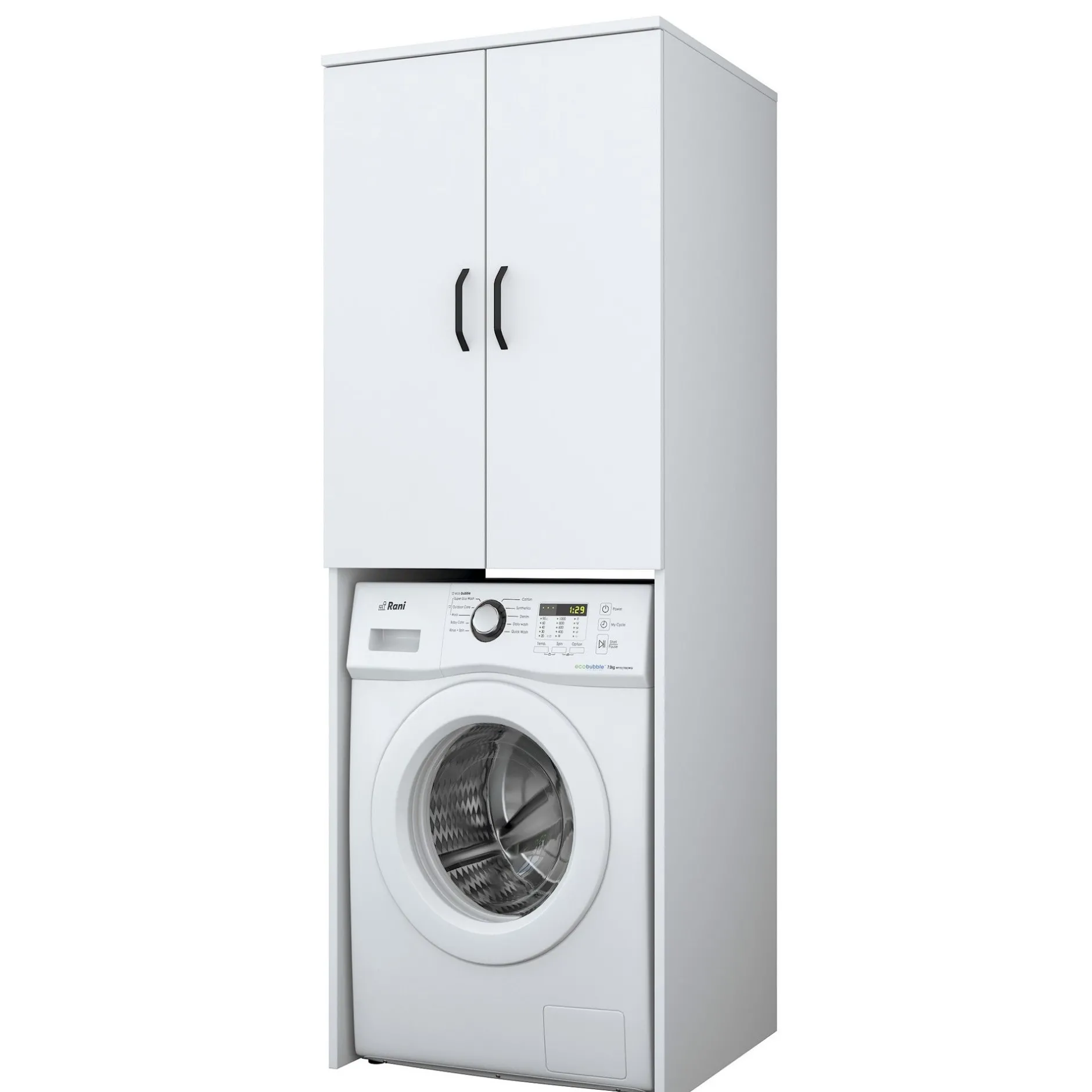 KD110 Waschmaschinenschrank | 100 % MELAMIN | Weiß