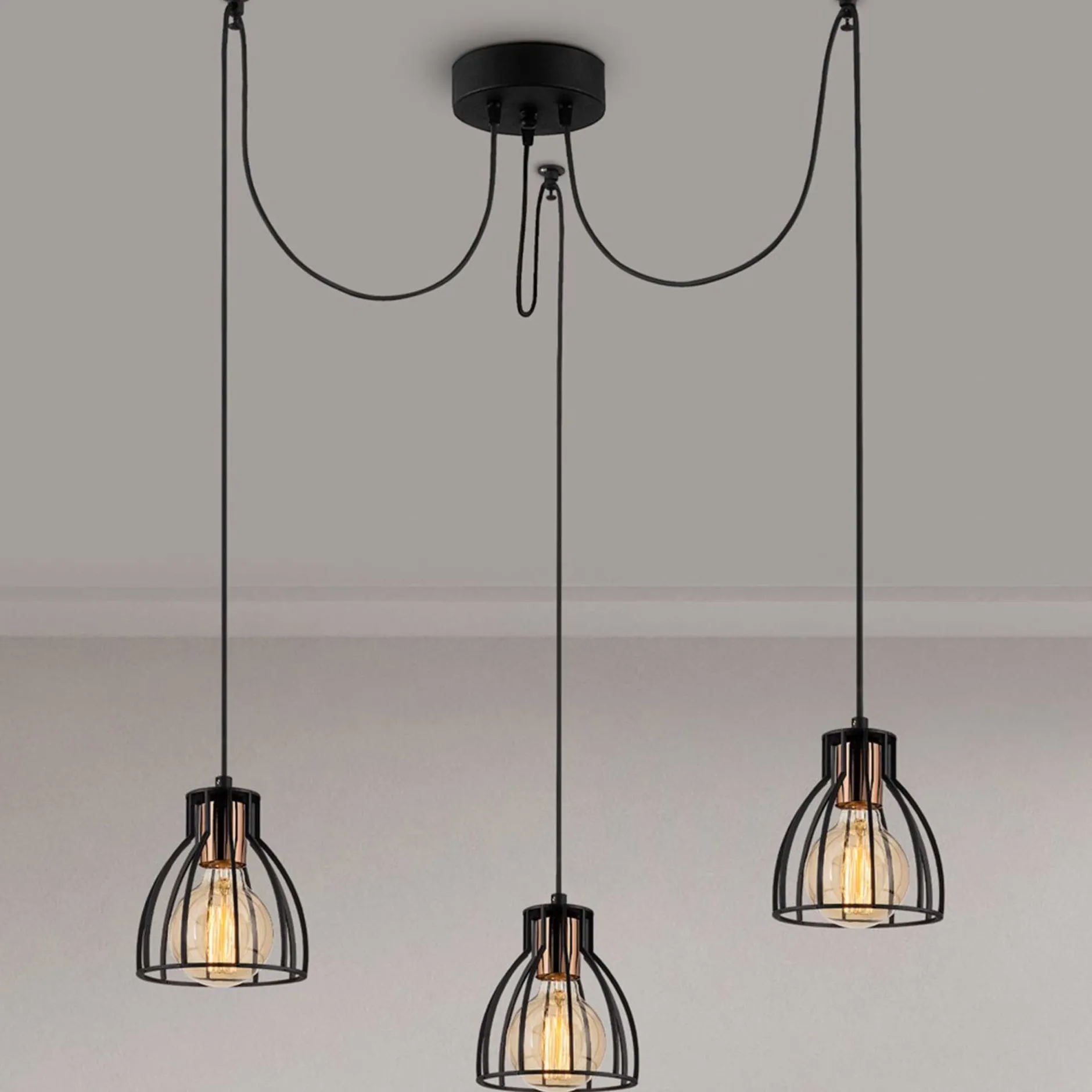 Kemah Kronleuchter | METALLGEHÄUSE | Schwarz