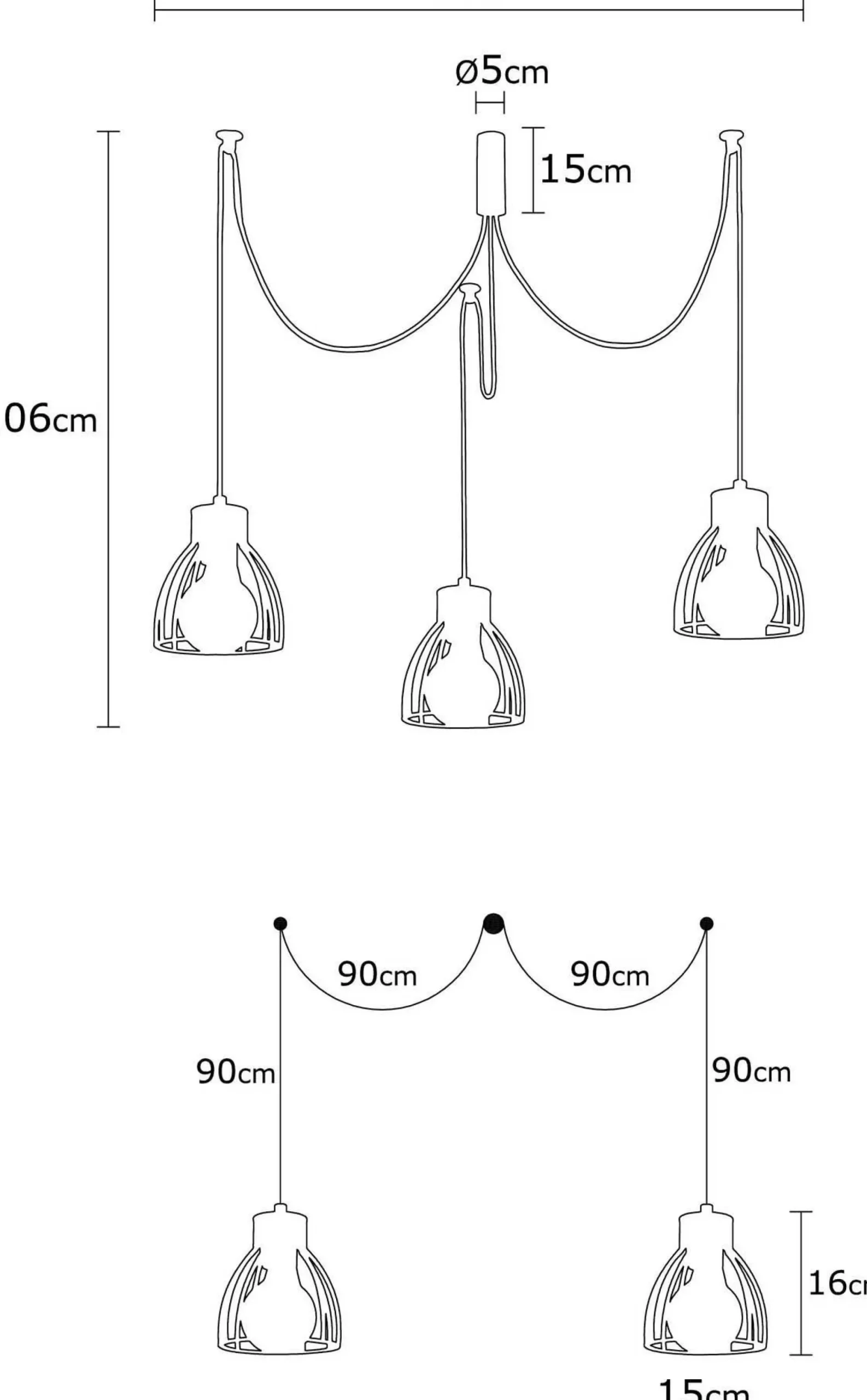 Kemah Kronleuchter | METALLGEHÄUSE | Schwarz