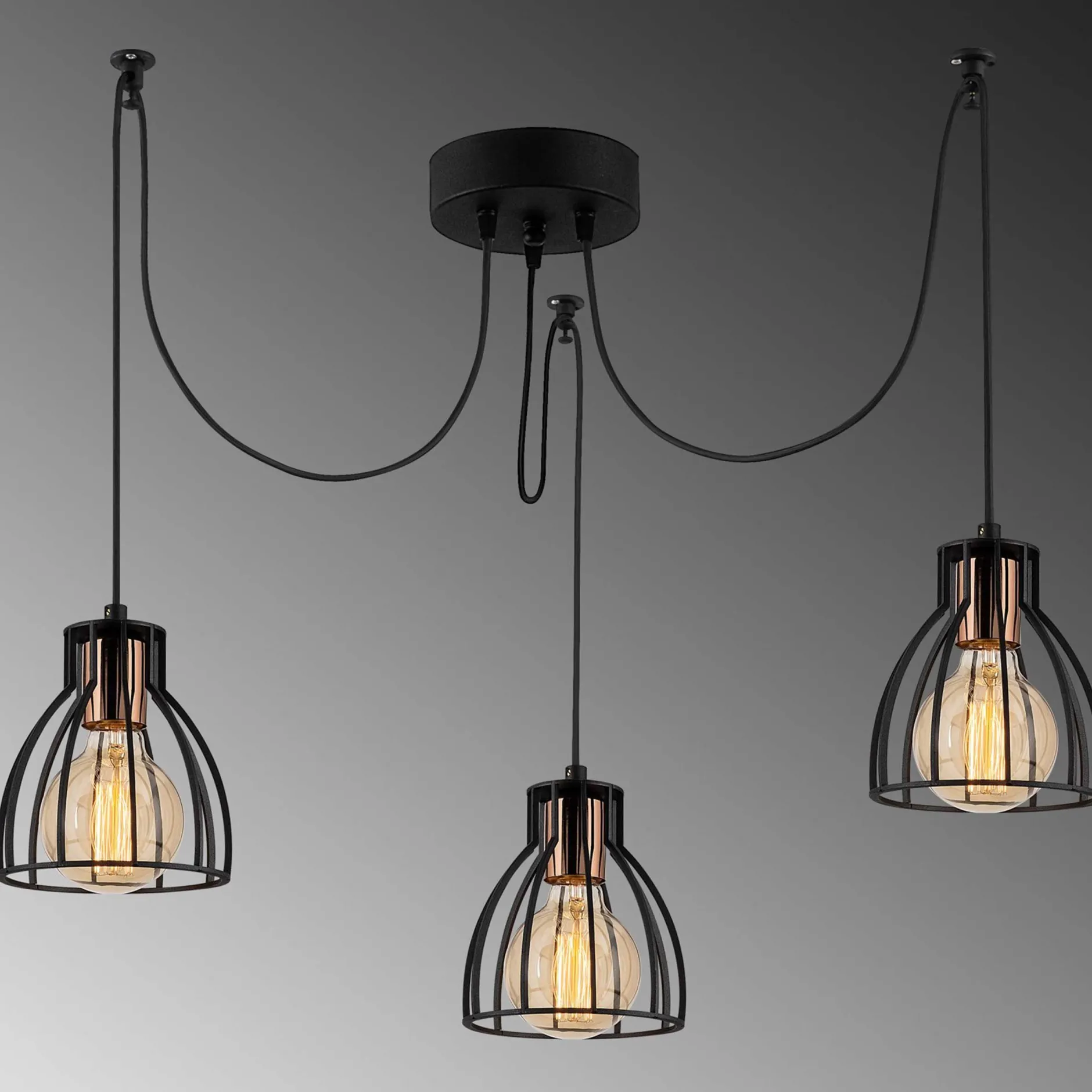 Kemah Kronleuchter | METALLGEHÄUSE | Schwarz