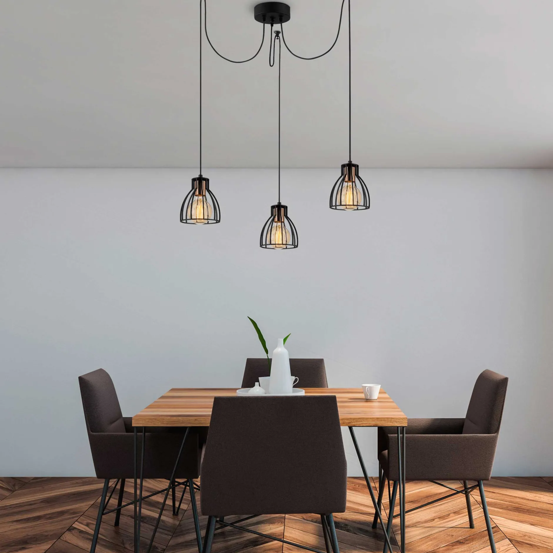Kemah Kronleuchter | METALLGEHÄUSE | Schwarz
