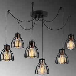 Kemah Kronleuchter | METALLGEHÄUSE | Schwarz