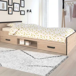 Kinderbett Alma 90x200 mit Stauraum - eichendekor