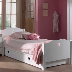 Kinderbett Amori mit Bettschublade MDF - weiß