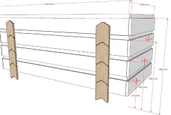 Kinderbett Modulo arrow 90x200 stapelbar 2er-Set - anthrazit/Kieferholz