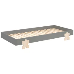Kinderbett Modulo Puzzle 90x200 stapelbar 3er Set - anthrazit/Kiefer
