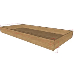 Kinderbett Sammie mit Bettkasten - 90x200cm - Eiche Dekor
