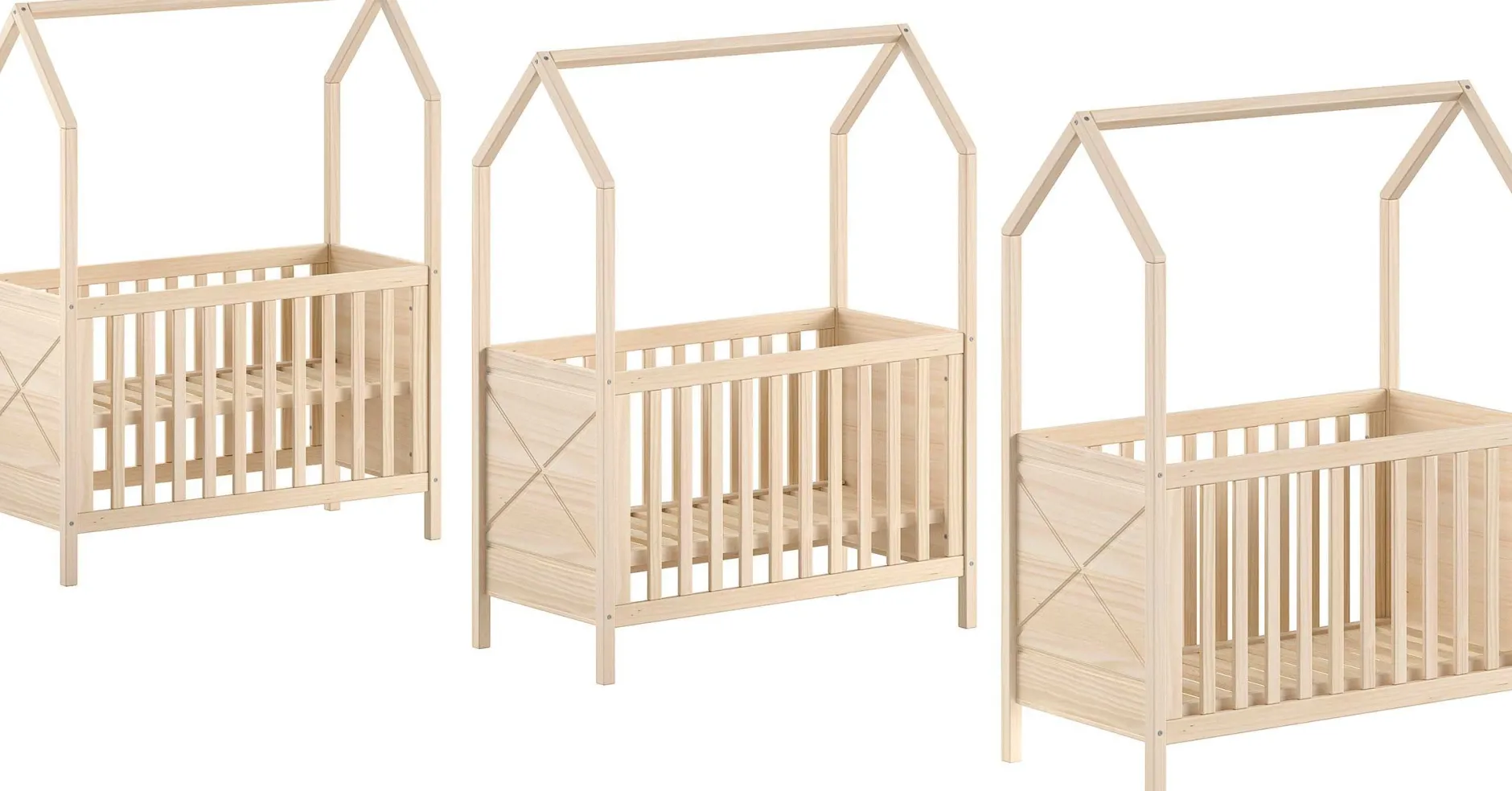 Kinderbett Scottie - 60x120cm - verstellbarer Lattenrost - massives Kiefernholz