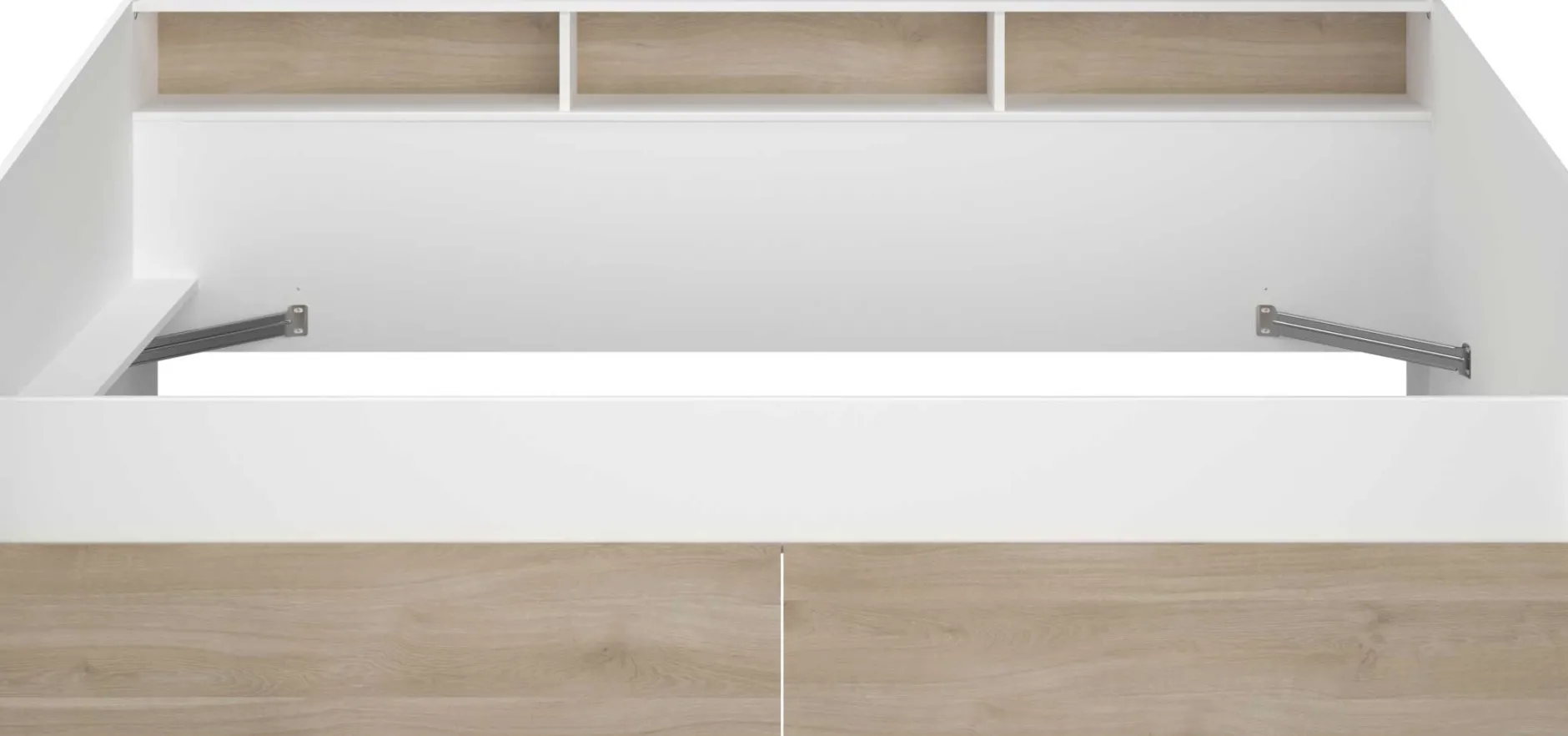 Kinderbett Sleep 90x200cm mit Bettkästen - weiß/Eiche Dekor