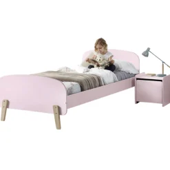 Kinderbett 90x200 cm mit Lattenrost und Nachttisch Kiddy-pink