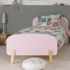 Kinderbett 90x200 cm mit Lattenrost und Nachttisch Kiddy-pink