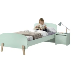 Kinderbett 90x200 cm mit Lattenrost und Nachttisch Kiddy-mintgrün