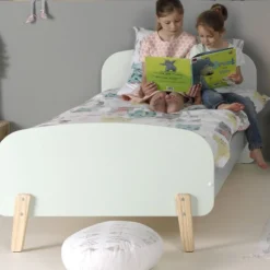 Kinderbett 90x200 cm mit Lattenrost und Nachttisch Kiddy-mintgrün