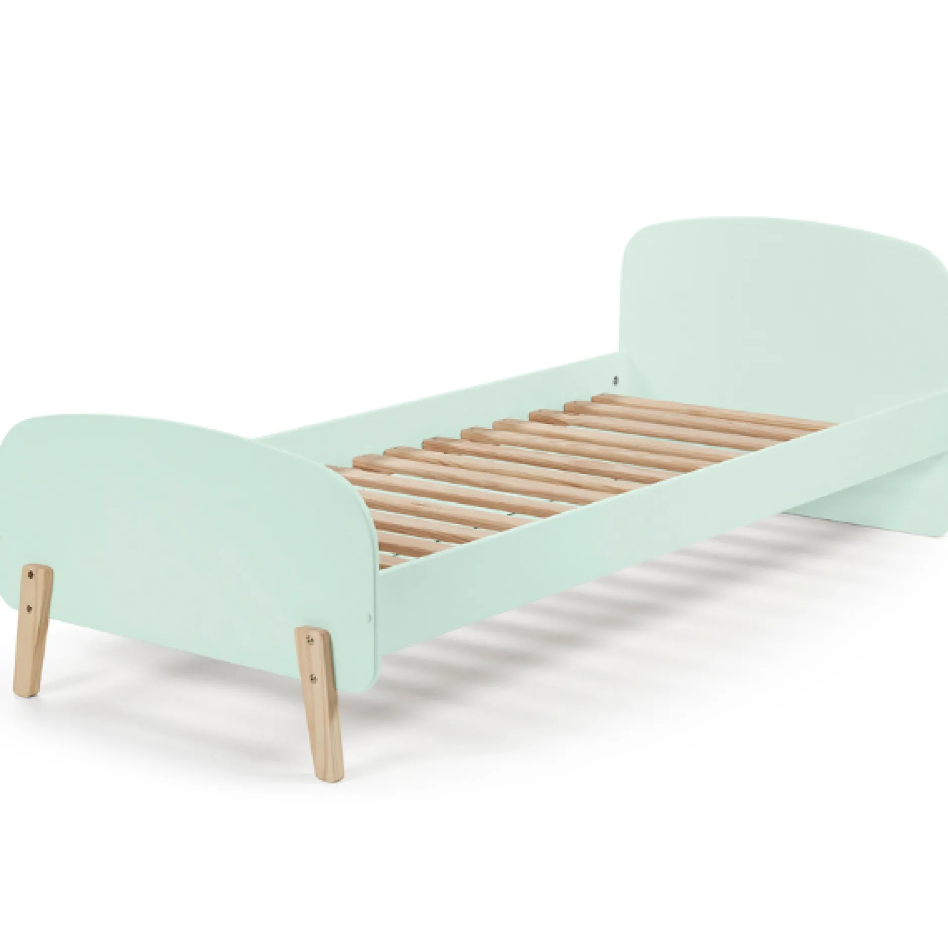 Kinderbett 90x200 mit Bettgitter - mintgrün
