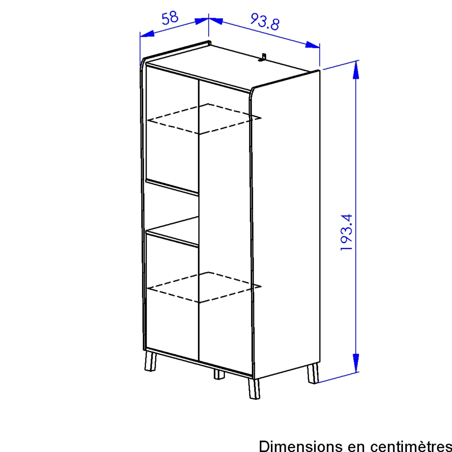 Kindergarderobe Aaron | 94 x 58 x 194 cm | Weiß