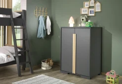 Kinderkleiderschrank London 98x56x116cm - anthrazit