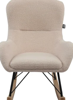 Kinderschaukelstuhl Rocky - 66x56x69cm - beige Bouclé-Stoff