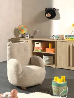 Kindersessel Rocky Bär - 60x57x67,5cm - beige Bouclé Stoff