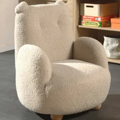 Kindersessel Rocky Bär - 60x57x67,5cm - beige Bouclé Stoff