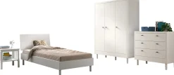 Kinderzimmer Forrest: Nachttisch, Bett 90x200, Kleiderschrank, Kommode - Weißbuche