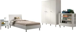 Kinderzimmer Forrest: Nachttisch, Bett 90x200, Kleiderschrank, Regal - Weißbuche