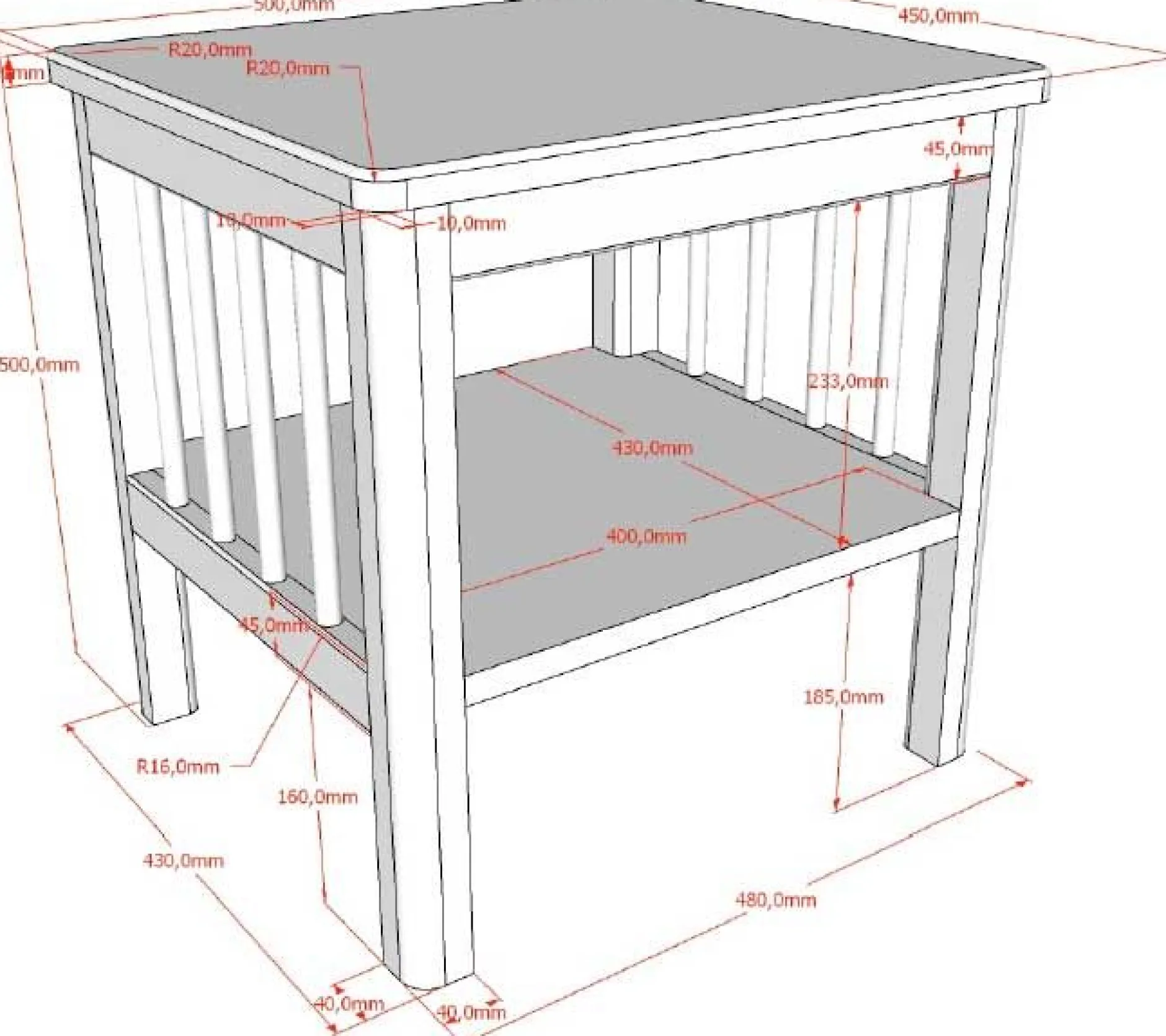 Kinderzimmer Forrest: Nachttisch, Bett 90x200, Kleiderschrank, Regal - Weißbuche