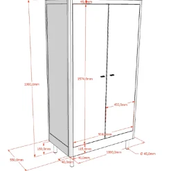 Kinderzimmer Forrest: Nachttisch, Bett 90x200, Kleiderschrank, Regal - Weißbuche
