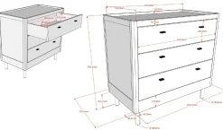 Kinderzimmer Forrest: Nachttisch, Bett 90x200, Kleiderschrank, Kommode - Weißbuche