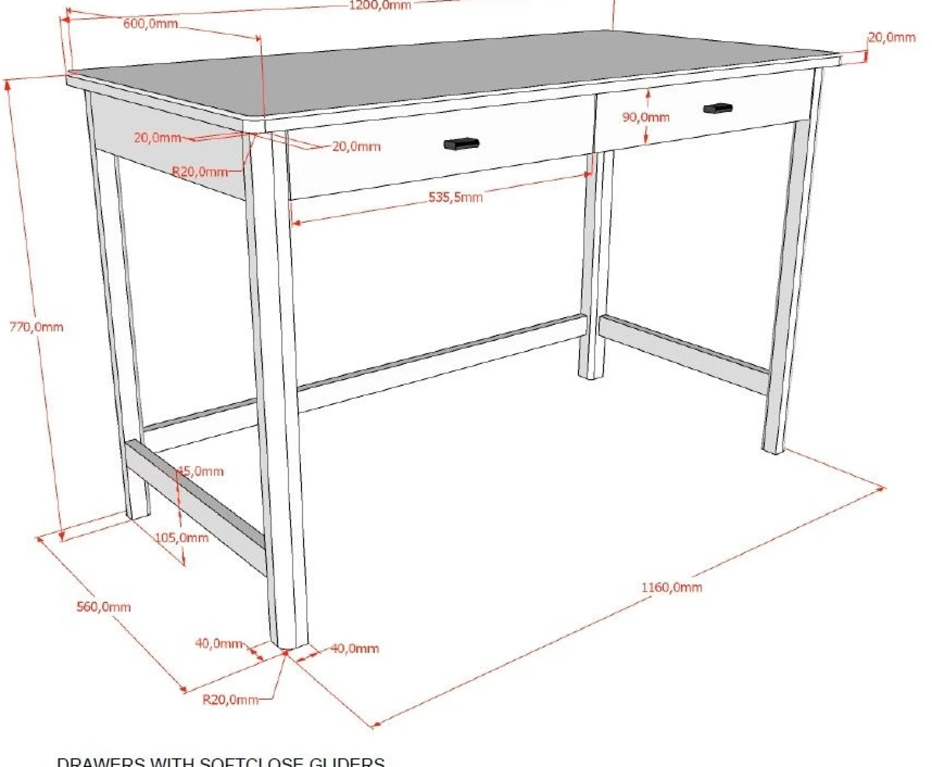 Kinderzimmer Forrest: Nachttisch, Bett 90x200, Schreibtisch - Weißbuche