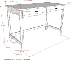 Kinderzimmer Forrest: Nachttisch, Bett 90x200, Kleiderschrank, Schreibtisch - Weißbuche