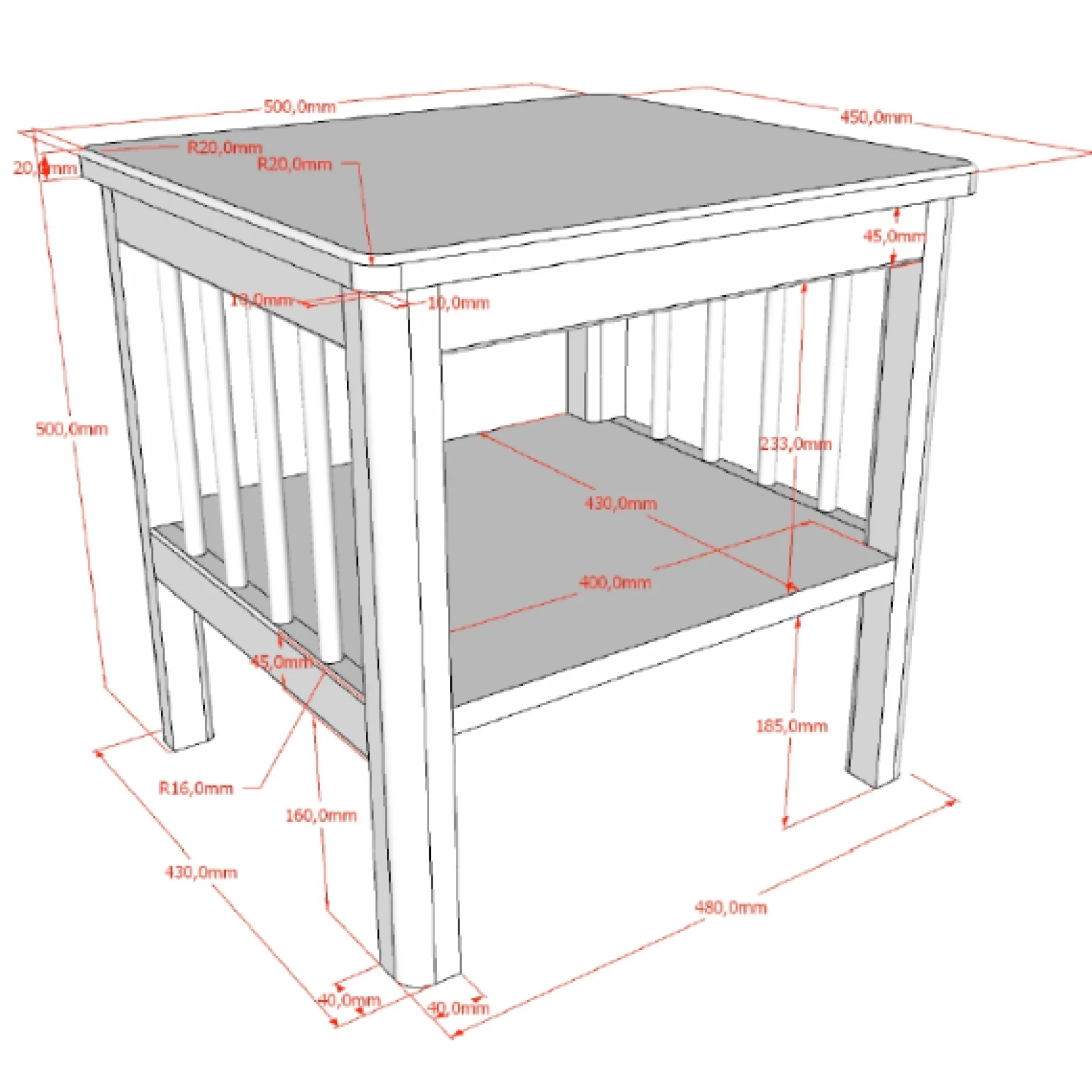 Kinderzimmer Forrest: Nachttisch, Bett 90x200 - Weißbuche
