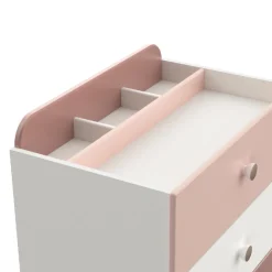 Kinderzimmer Janne: Bett 90x190cm, Nachttisch, Kommode, Kleiderschrank - rosa/weiß