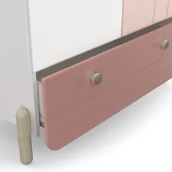 Kinderzimmer Janne: Bett 90x190cm, Nachttisch, Kommode, Kleiderschrank - rosa/weiß