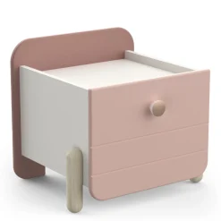Kinderzimmer Janne: Bett 90x200cm, Nachttisch, Kommode, Kleiderschrank, Schreibtisch - rosa/weiß